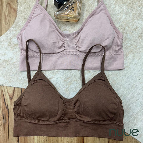 Kit 2pç - Top sem costura, com bojo removível