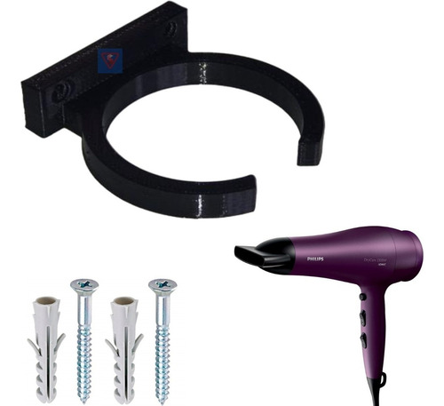 suporte secador de cabelo universal de parede+parafusos