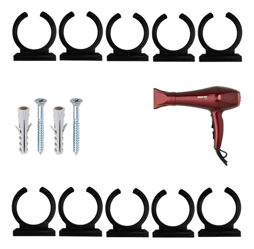 100 suporte secador de cabelo universal de parede+parafusos