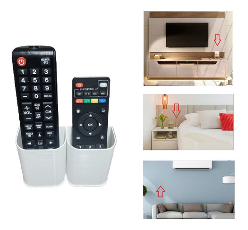 suporte de parede controle remoto tv universal duplo pkt ar