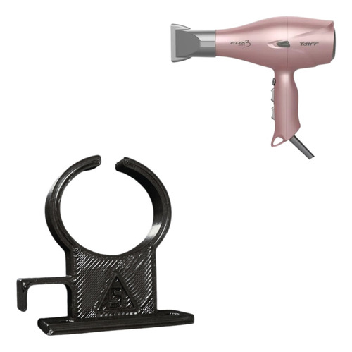 suporte para secador cabelo parede organizacao 3d