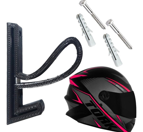 suporte para capacete de parede moto chaveiro com gancho