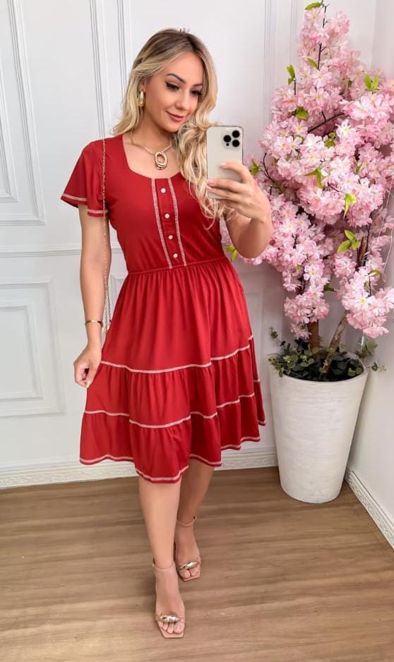 Vestido Cristã Terra Cotta