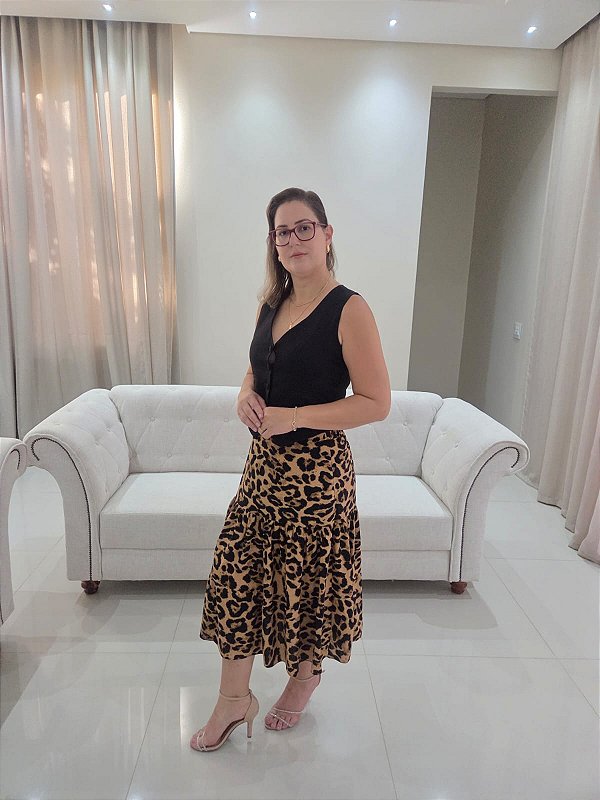 Saia Midi Oncinha 3 Marias