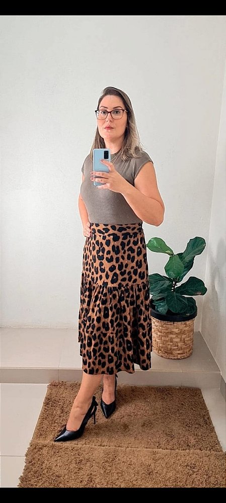 Saia Midi Oncinha 3 Marias