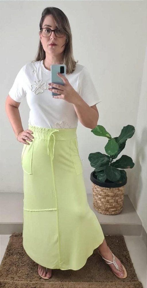 Saia Longa Verde Lima