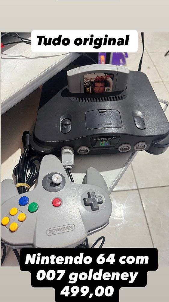 Nintendo 64 com cartucho de brinde