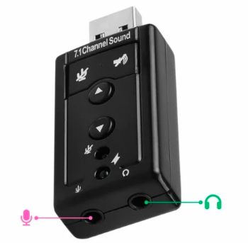 Adaptador de Som USB 2.0 Conexão P2 para Fone e Microfone HB-T64 Knup