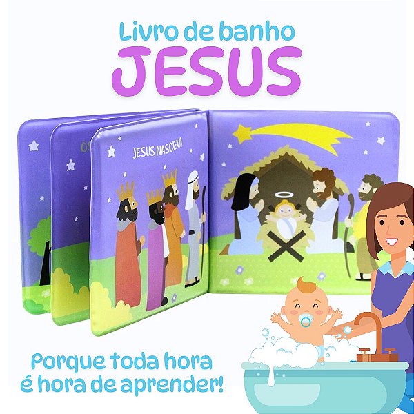 Livro de banho Bíblico para Bebê JESUS - Bíblicos de Banho Livro Infantil - Todolivro