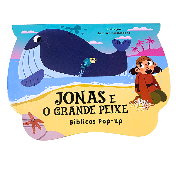 Livro Infantil Bíblico - Jonas E O Grande Peixe Em 3d Pou-up