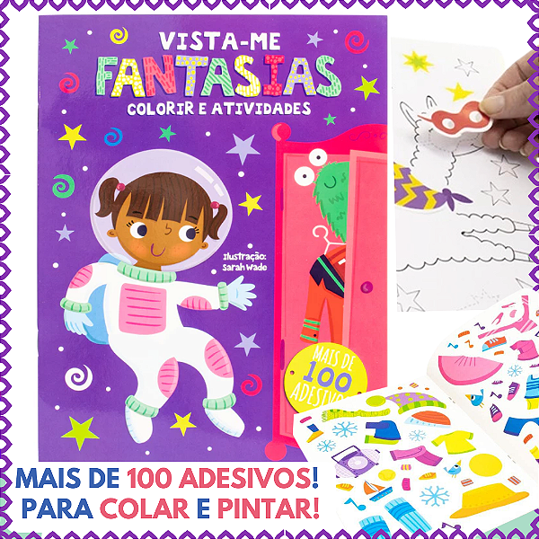 Livro De Colorir E Atividades Fantasias Vista-me Adesivos