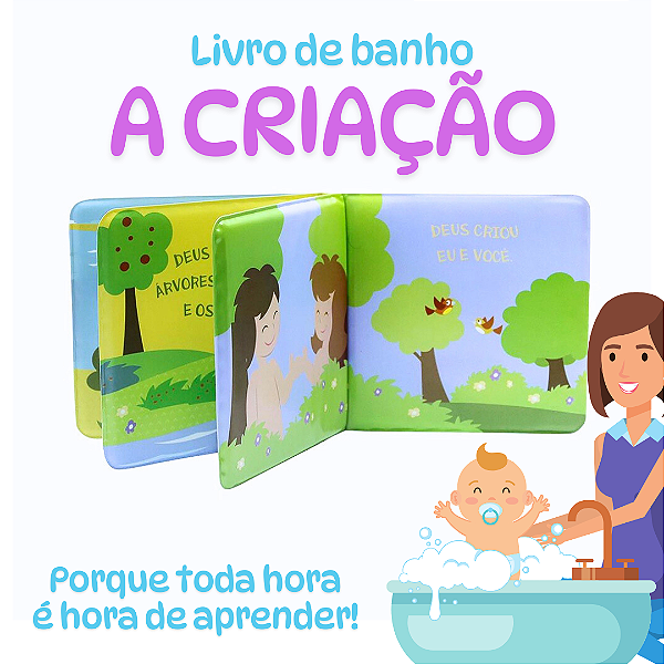 Livro de banho Bíblico para Bebê A Criação - Bíblicos de Banho Livro Infantil - Todolivro