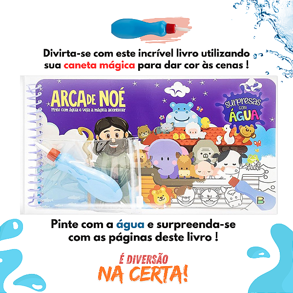 Livro Surpresas Com Água – Arca de Noé - Pintando com Água - Aquabook