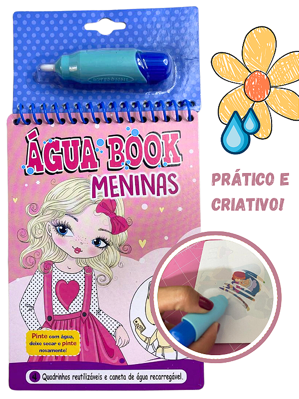 Livro Água Book – Meninas – Desenhos para Colorir com Água