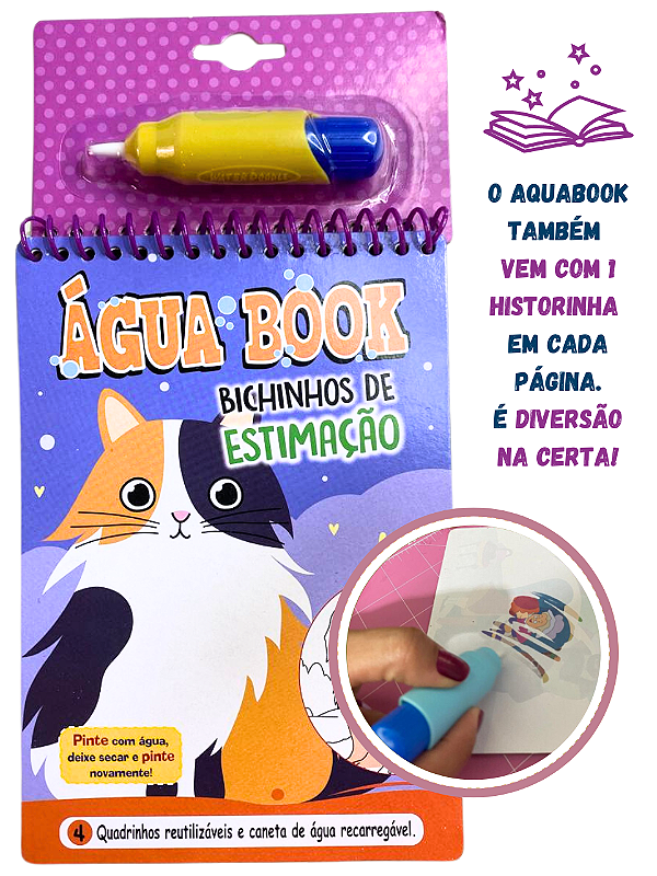 Livro Água Book -Bichinhos de Estimaçao – Colorindo com Água