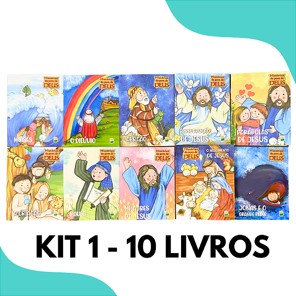 Kit C/ 10 Livros Vida na Fazenda, Histórias do Povo de Deus, Brincando c/ as cores,Festa das Cores, Animais de estimação