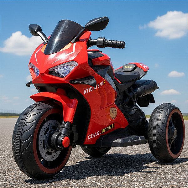 Super Moto Elétrica Infantil 3 Rodas com Som e Luz