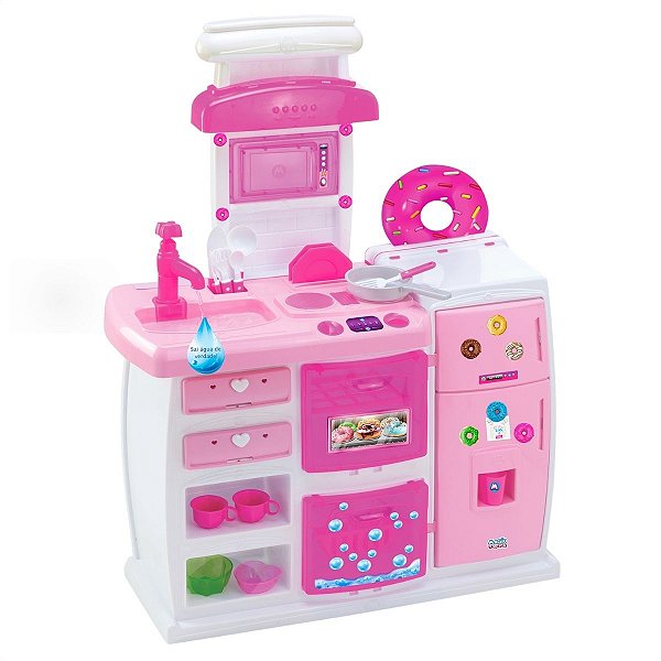 Doce Cozinha Infantil – Forno, Geladeira e Torneira com Água de Verdade!