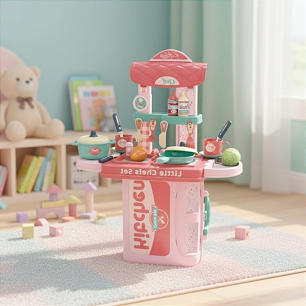 Cozinha Infantil Maleta 3 em 1 Bancada