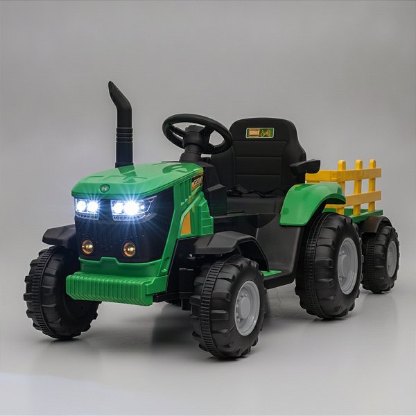 Trator Elétrico Infantil 12v Com Caçamba Som E Luz