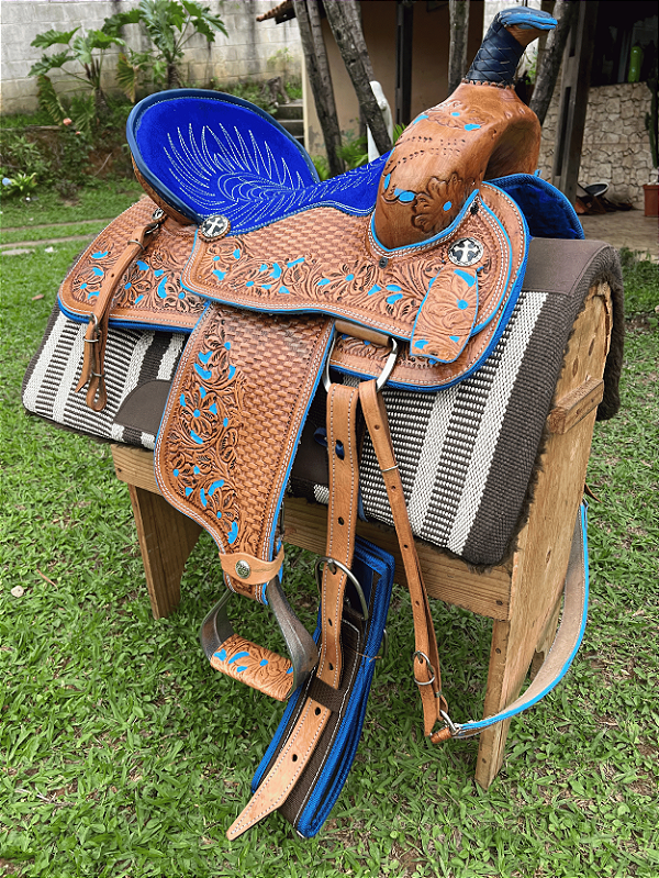 Sela 3 Tambores Profissional Luxo Azul Detail + Manta QM Imports