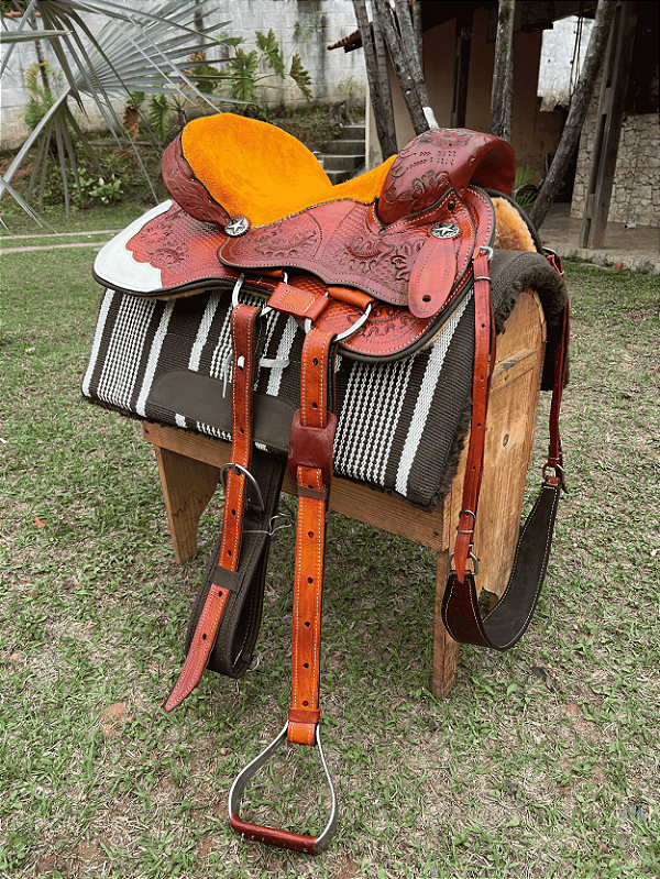 Sela Mocha Laço Cumprido Profissional + Manta QM Imports