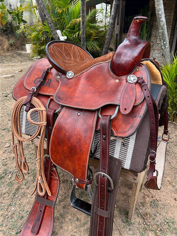 Sela Prova de Laço Western Master Profissional + Manta QM Imports