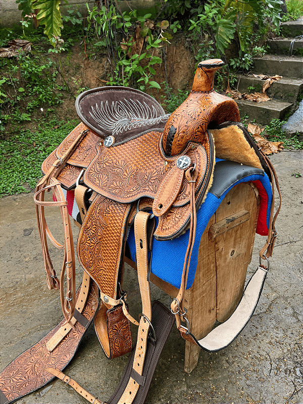 Sela Western Americana Quarto de Milha Luxo Profissional Completa + Manta QM Imports