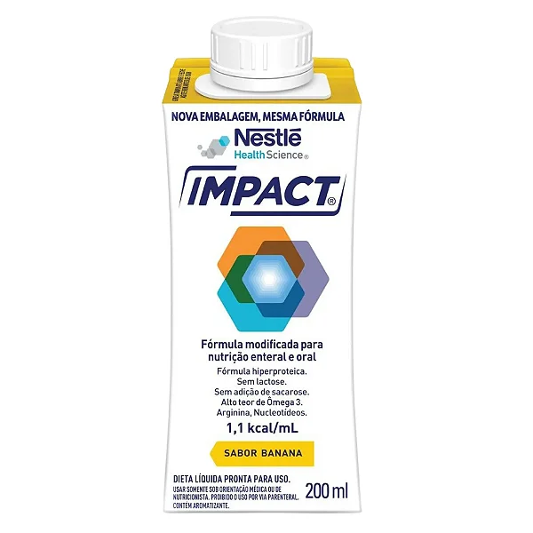 Impact Banana 200ML Nestlé Nutrição Enteral e Oral Hiperproteica