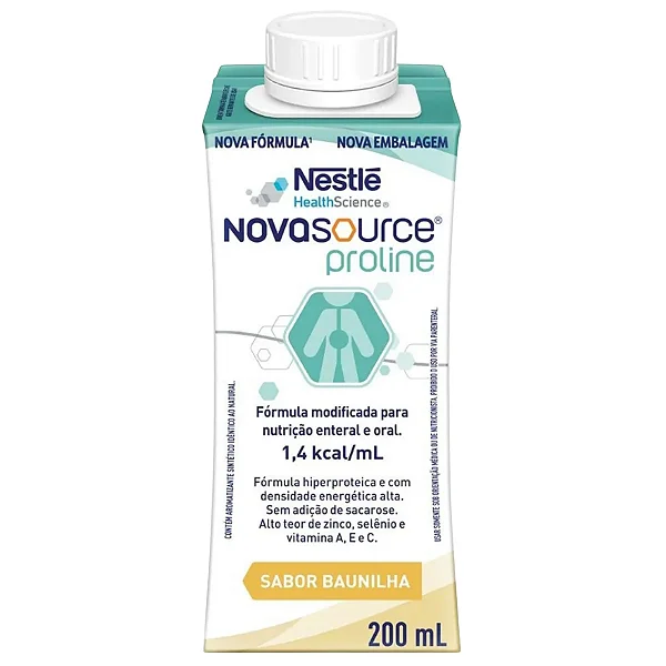 Novasource Proline Baunilha 200ML Nestlé Nutrição Enteral e Oral Hiperproteica
