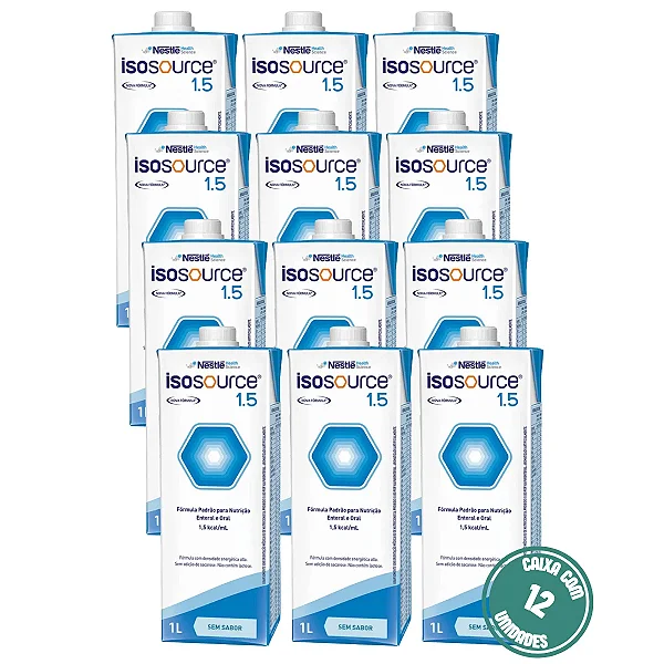 Isosource 1.5 1L Nestlé Nutrição Enteral Hipercalórica - Kit 12 Unidades
