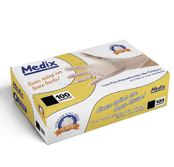LUVA DE VINIL SEM TALCO MEDIX TAM G