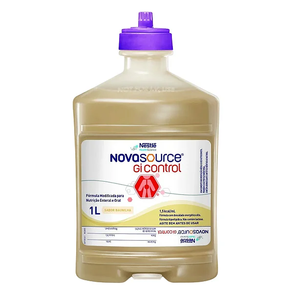 Novasource GI Control SF 1L Nestlé Nutrição Enteral Hipercalórica com Fibras Solúveis