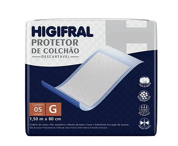 HIGIFRAL PROTETOR DE COLCHAO G COM 5 UND