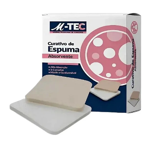 Curativo Espuma Absorvente sem Borda 10cm x 10cm Missner Unidade