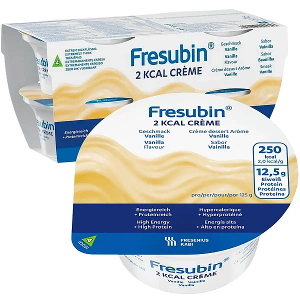 Fresubin 2 Kcal Creme Baunilha 125g Fresenius Suplemento Hipercalórico - KIT 4 unidades