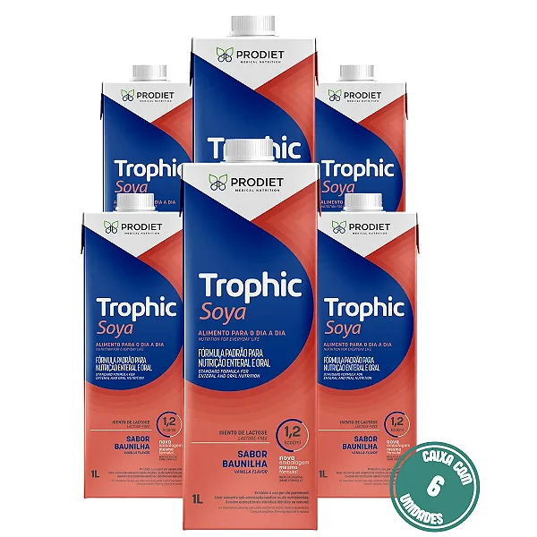 Trophic Soya 1L Prodiet Nutrição Enteral Normocalórico - Kit 6 Unidades