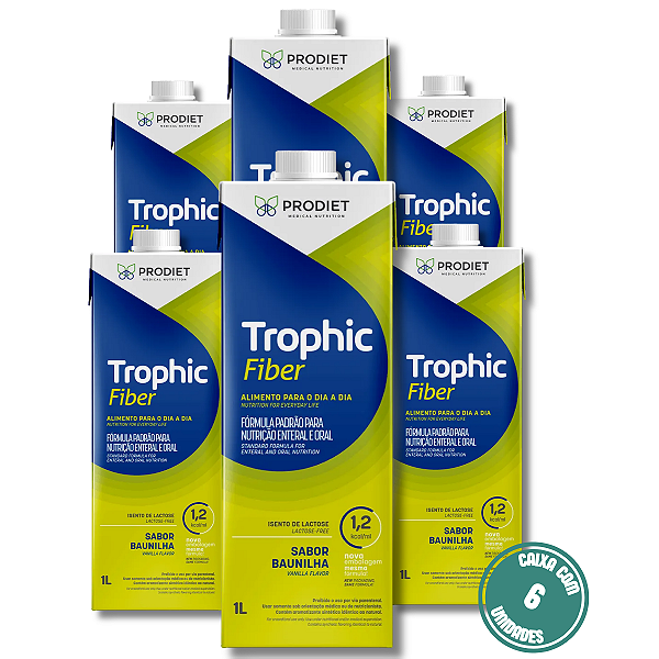 Trophic Fiber 1L Prodiet Nutrição Enteral Normocalórico com Fibras - Kit 6 Unidades
