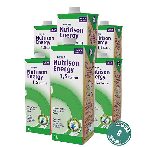 Nutrison Energy 1.5 1L Danone Nutrição Enteral Hipercalórica - Kit 6 Litros