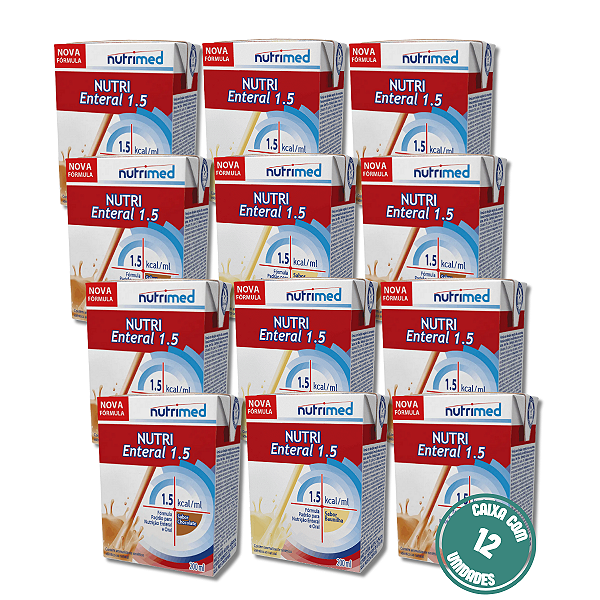 Nutri Enteral 1.5 200ML Nutrimed Nutrição Enteral e Oral Hipercalórica - Kit 12 Unidades