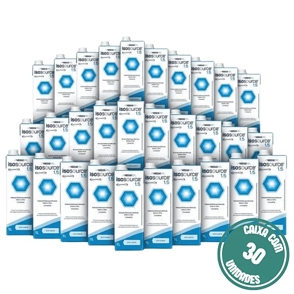 Isosource 1.5 1L Nestlé – Dieta Enteral Hipercalórica 1.5 kcal/ml - Kit 30 Unidades