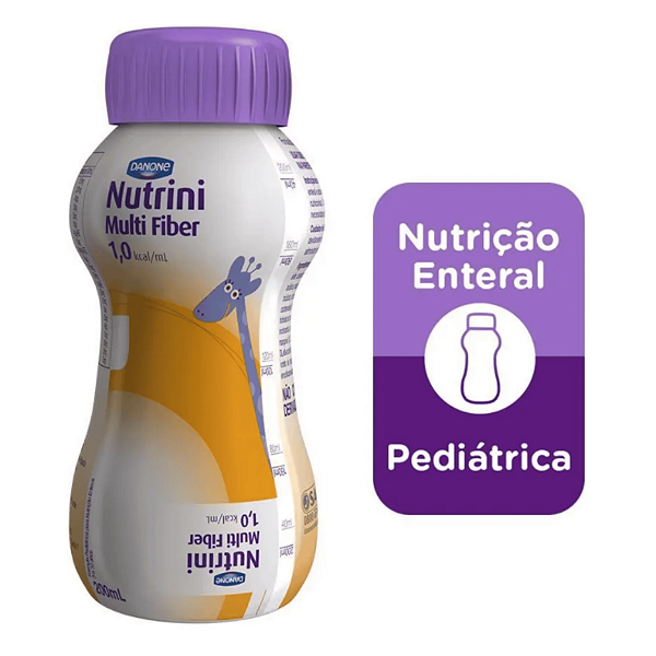 Nutrini Multi Fiber 200ml Danone Fórmula Pediátrica com Fibras Nutrição Enteral Infantil