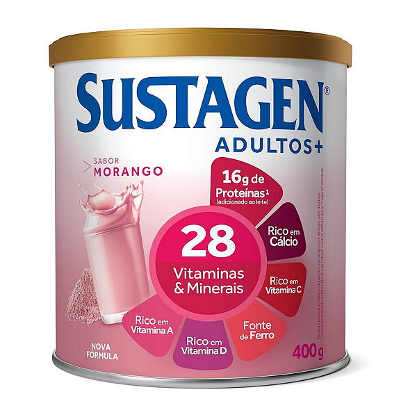 Sustagen Adultos+ Morango 400g Mead Johnson Suplemento Alimentar em Pó