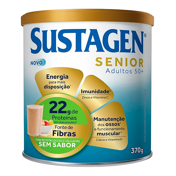 Sustagen Senior 50+ Sem Sabor 370g Mead Johnson Suplemento Alimentar em Pó