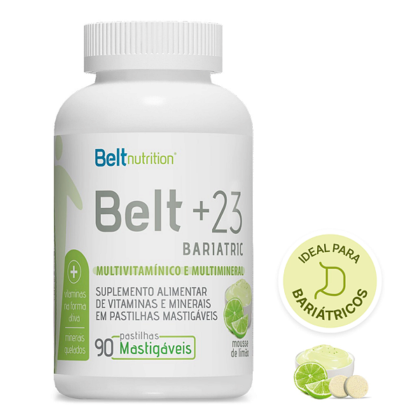 Belt +23 Bariatric Mastigável Mousse de Limão Multivitamínico 90 PAST.