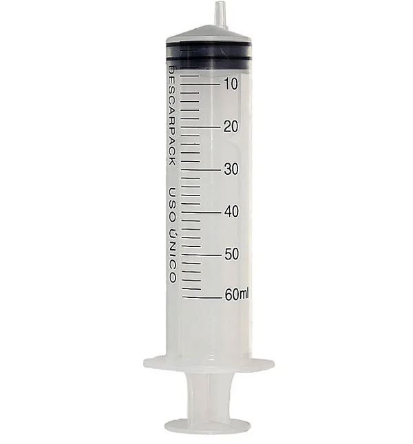 Seringa Descartável 60ML Luer Slip Bico Lateral Injex