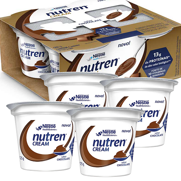 Nutren Cream Chocolate 4 x 125g Nestlé Suplemento Hipercalórico e Hiperproteico
