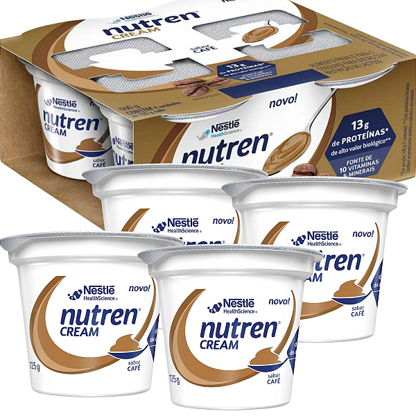 Nutren Cream Café 4 x 125g Nestlé Suplemento Hipercalórico e Hiperproteico