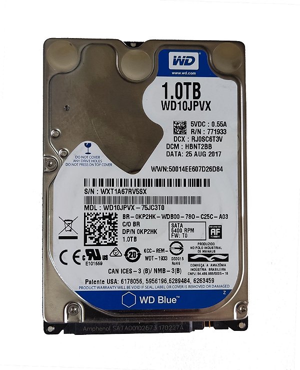 HD SATA 2.5 1TB W.DIGITAL BLUE WD10JPVX