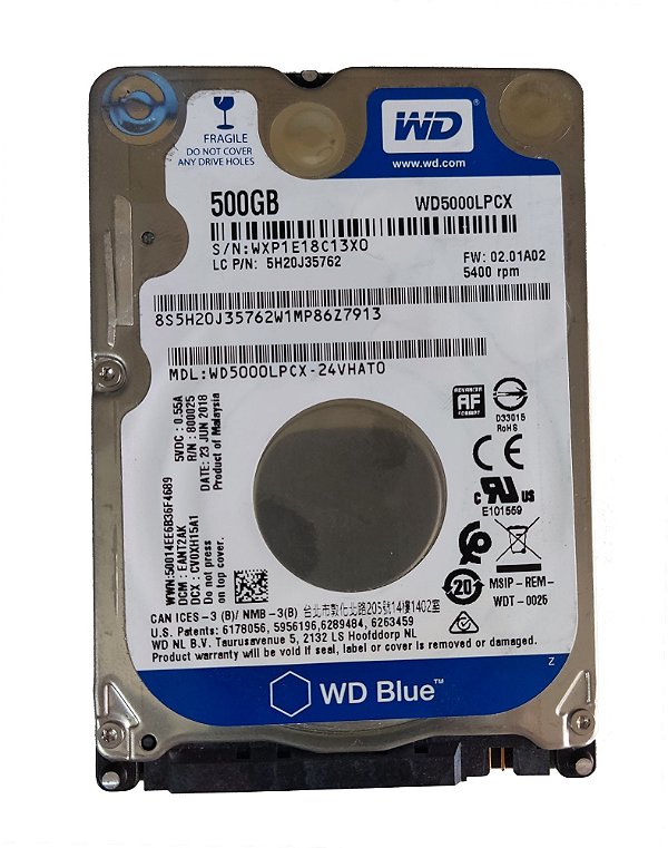 HD SATA 2.5 500Gb SLIM W.DIGITAL WD5000LPCX